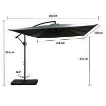 Actie zweefparasol 2,5x2,5 meter